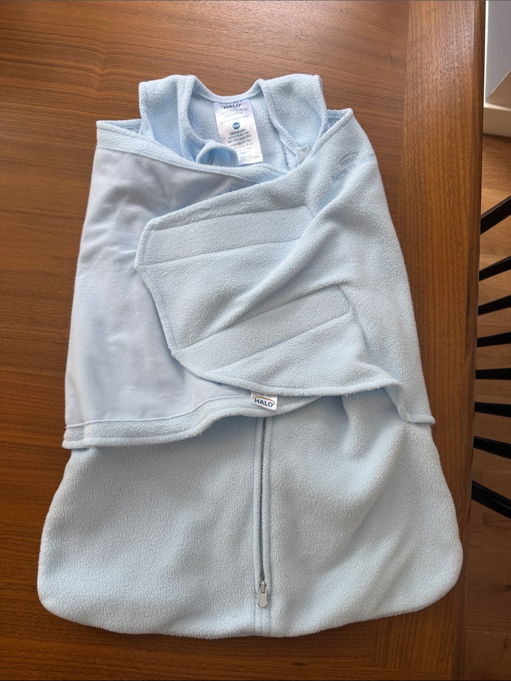 Halo Baby Fleece Swaddle Sack in Pale Blue